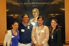 IDPP Assistant Director of Communication Maya Aguilar, Raphael “Raphy” Domingo, SIS/MA ’12, Mackie Calbay, SIS/MA ’12, and IDPP Associate Director Kerri West.
